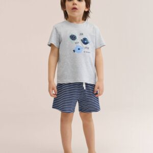 Детска пижама Mango тениска и къси панталони 12-18мес.