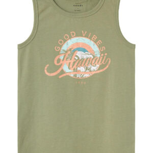 Детски потник Name it зелен с принт “Good Vibes Hawaii” 13-14г.