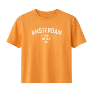 Детска памучна тениска Vero Moda Amsterdam оранжева 9-10 години
