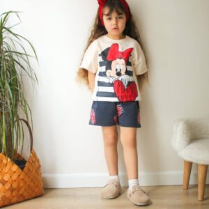 Детски комплект Minnie Mouse тениска и къси панталони 5-10 год.
