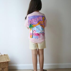 Детски комплект тениска и къси панталони Barbie стил 4-10 год.