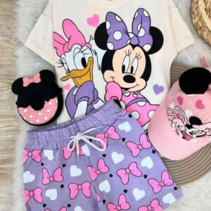 Детски комплект Minnie и Daisy тениска и къси панталони 5-8 години