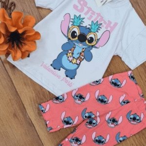 Детски комплект Stitch тениска и клин 3-6 години