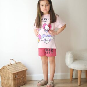 Детски комплект Hello Kitty тениска и къси панталони 3-10 години