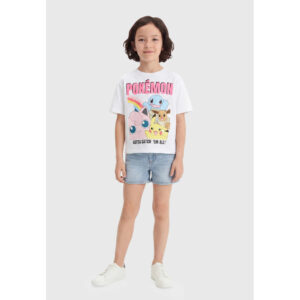 Детска бяла тениска Pokémon Name It за момиче 7-8 години